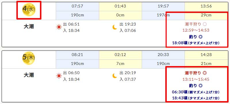 月間カレンダー表記サンプル
